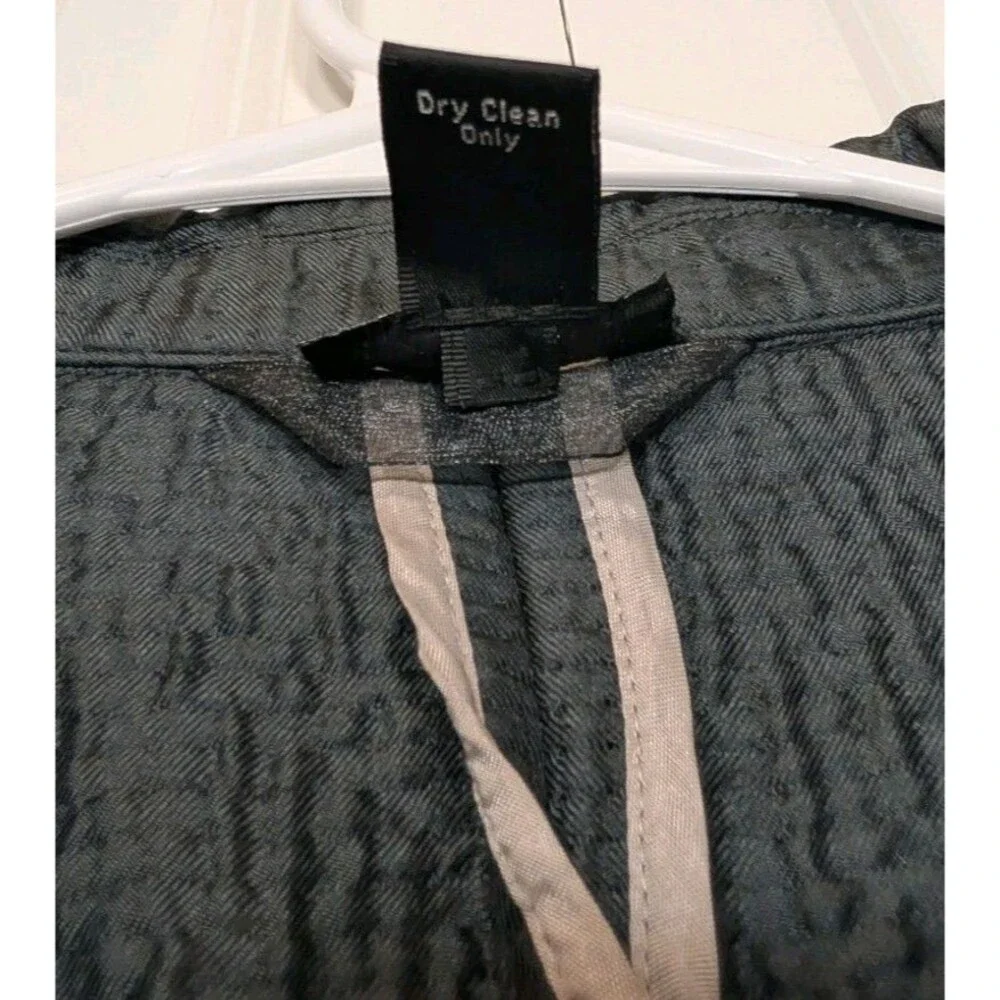 J Crew Collection Silk Wool Crinkle Textured Blazer Jacket Charcoal Gray 14